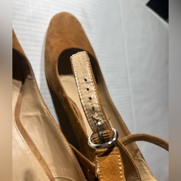 Gap Mary Jane gold/tan ankle strap round closed toe block heel work shoes 8.5 - Picture 12 of 14